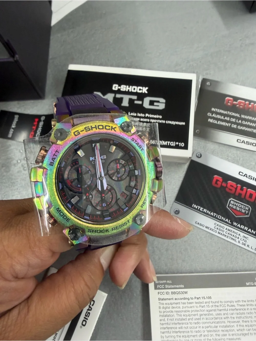 G-Shock MT-G Iridescent Bezel with Purple Strap Men’s Watch
